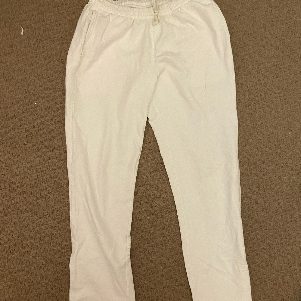 Medium White Fleece Pants
